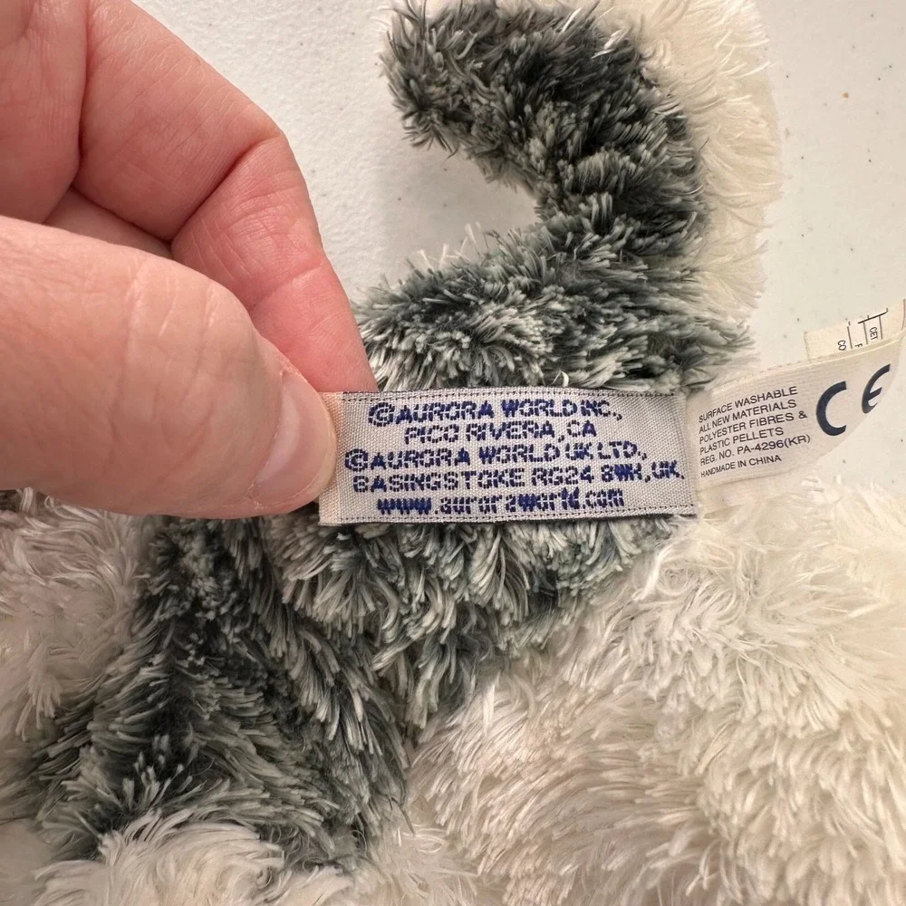 Aurora World‎ Inc. Plush Husky Dog Mush Gray Wolf Stuffed Animal Flopsie Bean c